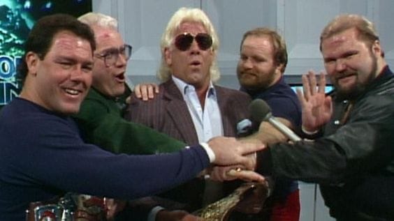 The four horseman years later Tully Blanchard, J.J. Dillon, Ric Flair, Ole Anderson and Arn Anderson