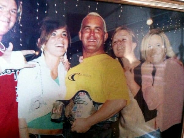 A picture with Chris Candido, Tammy Sytch, Jonny Candido, and some of their friends goofing around in the ring a few months before his death. Chris was all smiles during this time of his life.