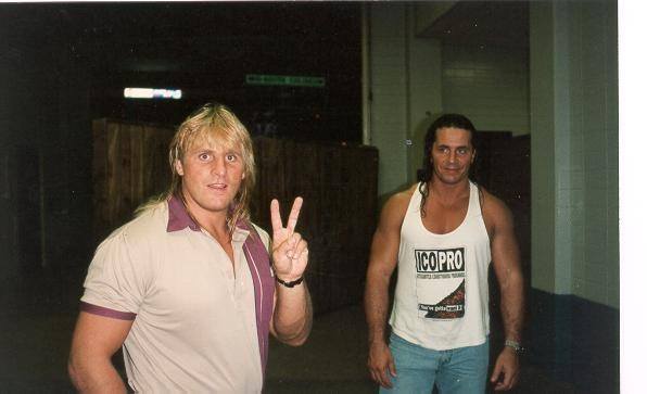 Owen Hart Ribs with Brother Bret Backstage