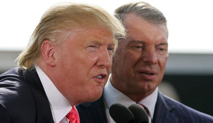 Donald Trump and His History With WWE Donald Trump and Vince McMahon, at a WWE press conference in 2009