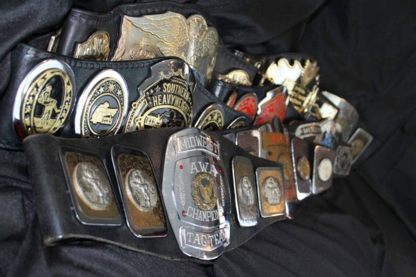 Championship Belt Maker Dave Millican Shares His Pieces of History A selection of Reggie Parks-made title belts for various promotions, including the WWE, AWA, Memphis, Knoxville, and World Class promotions