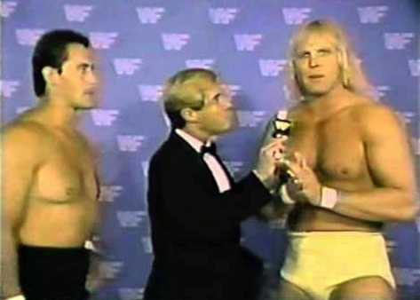 The American Express (as Mike Rotunda and Dan Spivey) talking to a commentator