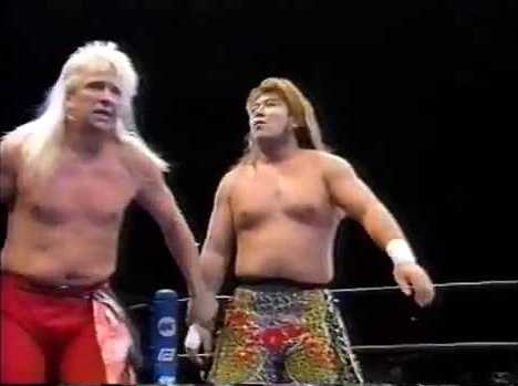 Ricky Morton and Ricky Fuji as The New Rock 'n' Roll Express in the ring