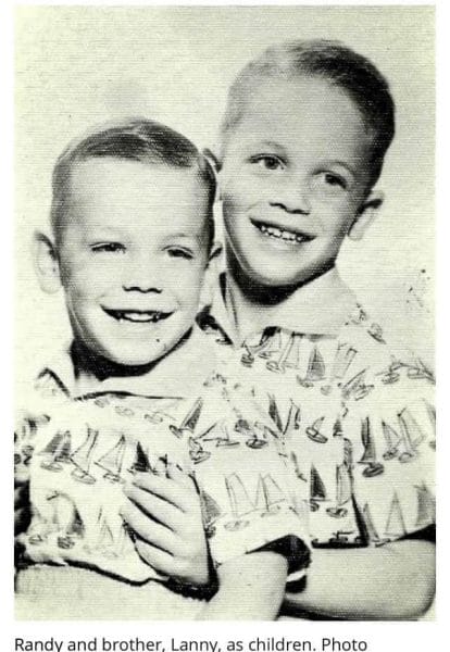 A family portrait of Lanny and Randy Poffo as children, two years apart