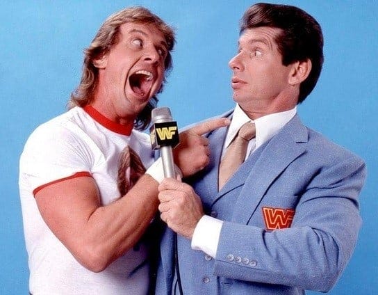 Roddy Piper with Vince McMahon