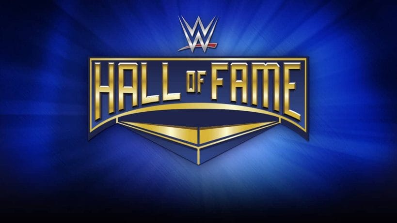 WWE Hall of Fame logo with blue background