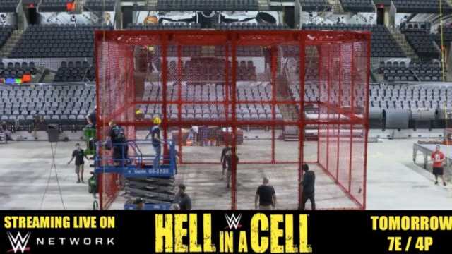 The red-painted Hell in a Cell steel cage structure was introduced to WWE audiences in 2018