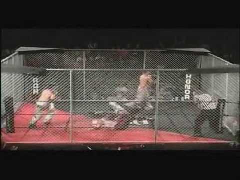 Ring of Honor have boards on each corner of their Scramble Cage steel cage. The cage is there to serve the sole purpose of something to jump off of.