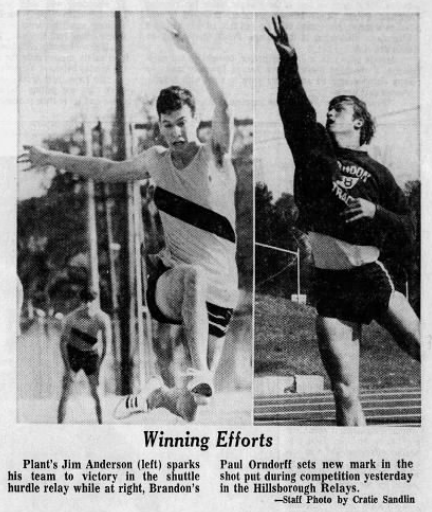 Paul Orndorff set new records in the shot put while competing at Brandon High School