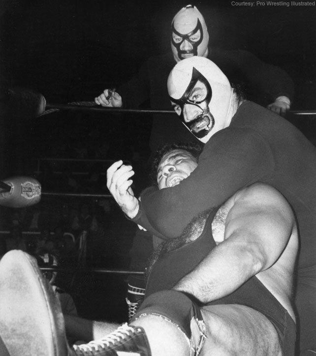 The Assassins - Jody Hamilton in the background, Tom Renesto in the ring.