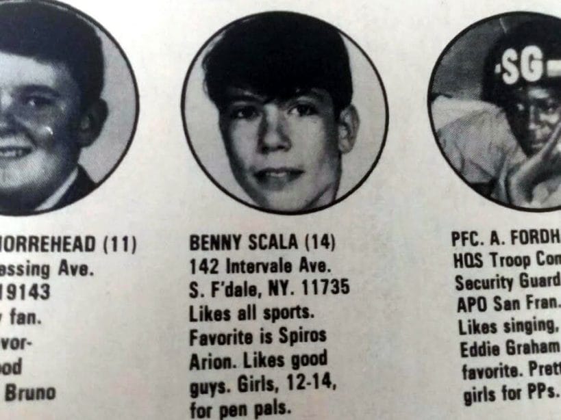When I appeared in the pen pal section of The Wrestler, November 1969.
