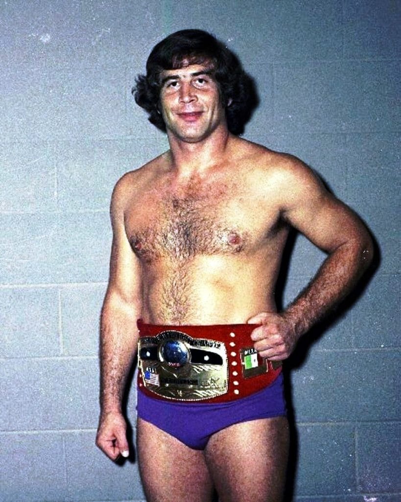 The late-great Jack Brisco as NWA Worlds Heavyweight Champion, sporting the red leather strap. Jack has been credited as being the wrestler who discovered Hulk Hogan.