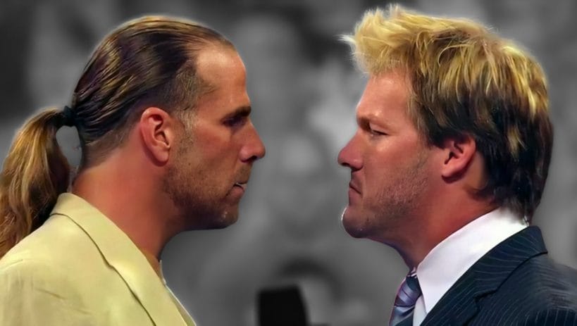 Shawn Michaels and Chris Jericho stare each other down at SummerSlam 2008.