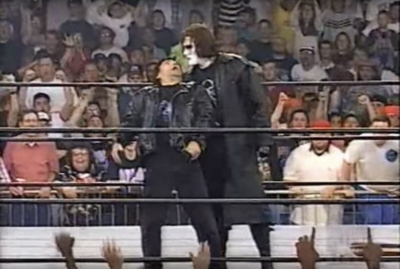 Sting – Becoming The Crow, Rescuing WCW From the nWo Sting grabs ahold of Eric Bischoff on WCW Monday Nitro, May 19, 1997.