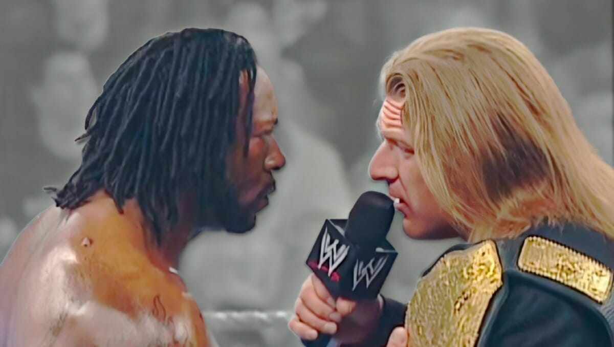 Triple H cuts "that" promo on Booker T.