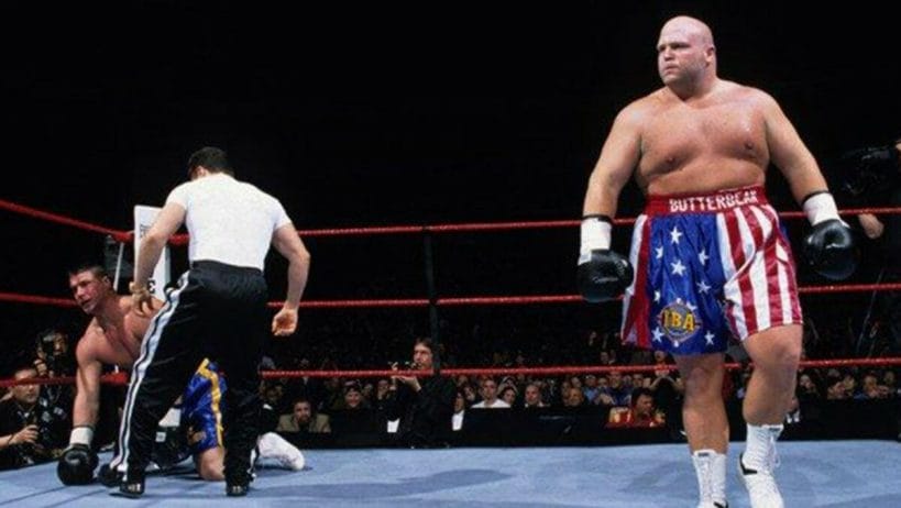 Things did not end well for ex-Smoking Gunn Bart Gunn when professional boxer Butterbean stepped in at WrestleMania 15's WWE Brawl For All tournament in 1998.