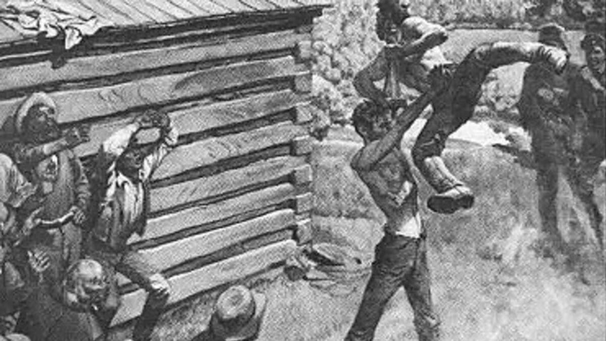 Abraham Lincoln preparing to send Jack Armstrong all the way to hell! Chokeslam! | The History of This Iconic Wrestling Move