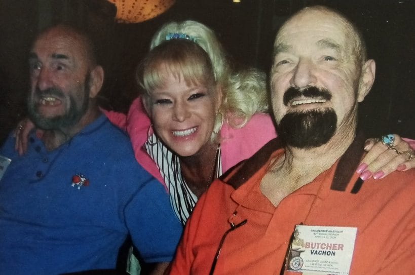 Luna Vachon - A Force in the Ring with an Unfortunate End Luna Vachon with her uncle Mad Dog, and father Paul The Butcher Vachon.
