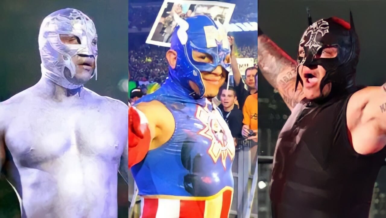From Daredevil to Gene Simmons, The Flash to The Terminator, here is a look back at many nods Rey Mysterio has made to pop culture icons over the years!