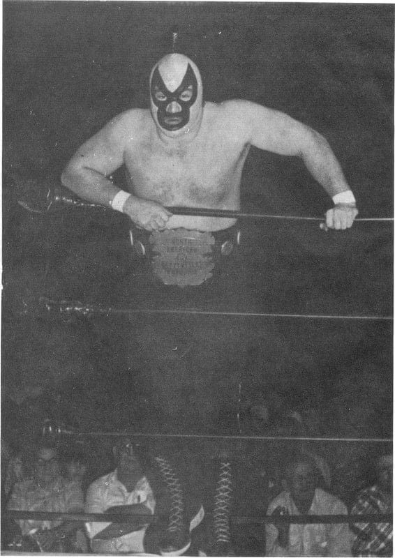 "The Grappler" Len Denton with the Heavyweight Championship he held in Bill Watts's Mid-South Wrestling from Sept. 19th, 1980 to June 30th, 1981. He was the second longest reigning champion in the promotion's history, right behind Mr. Watts himself.