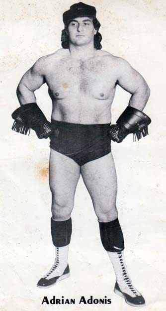 A young, leather-clad Adrian Adonis.
