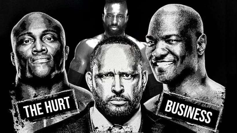 The Hurt Business, featuring Bobby Lashley, MVP, Cedric Alexander, and Shelton Benjamin. 