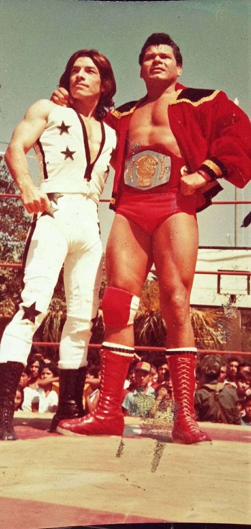 The Rayman (left) is shown here with Vikingo 1. They are two of El Salvador's most well-known wrestlers.