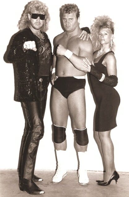 The Diamond Exchange: DDP (manager), Curt Hennig, and Diamond Doll Tonya in 1988. 
