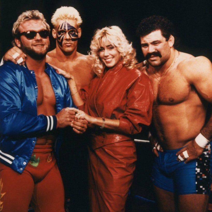 Eddie Gilbert's ECW Before Paul Heyman's Revolution Hot Stuff and Hyatt International: "Hot Stuff" Eddie Gilbert, Sting, Missy Hyatt, and Rick Steiner.