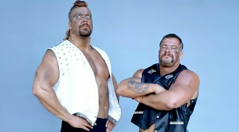 Kevin Nash and Al Green as part of the short-lived WCW tag team The Master Blasters in 1990.