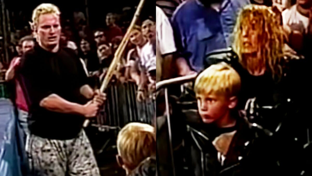 On October 26th, 1996, ECW went too far. On this night, an angle involving The Sandman was so distasteful and confusing that the usually exuberant ECW arena crowd fell silent. One future WWE superstar even threatened legal action if the company associated him in any way with this very controversial incident.
