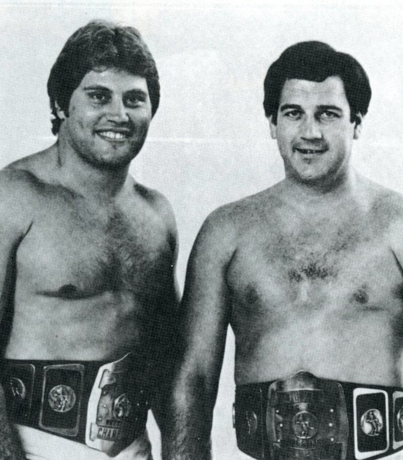 AWA Tag Team Champions, "The High Flyers" Jumping Jim Brunzell and Greg Gagne.