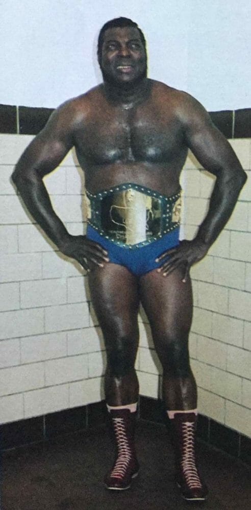 Big Time Wrestling in Detroit | Wrestling Territories Trailblazer Bobo Brazil with the NWA United States Championship (Detroit version).
