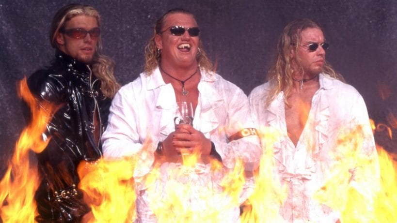 Edge, Gangrel, and Christian of The Brood make their way to the ring.