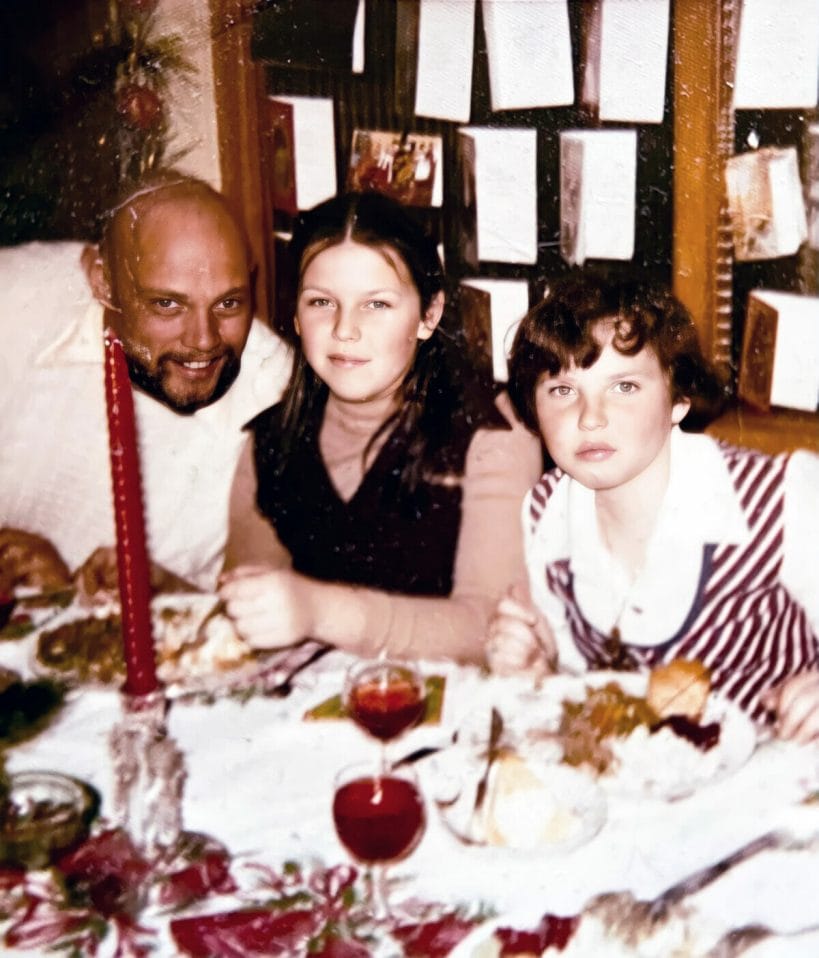 Kurt Von Hess shares a rare moment with his daughters Paige and Alison Terry back home in Canada over Christmas in 1977. He spent most of that year wrestling in Japan and had to leave the following day.