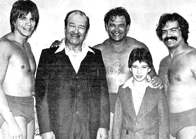 Gory Guerrero with his four sons who would carry on his family legacy in wrestling: Hector, Chavo, Eddie, and Mando.